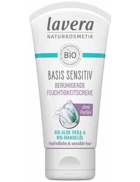 Crème hydratante apaisante Basis sensitiv 50 ml Lavera crème de jour peau sensible Abcbeauté