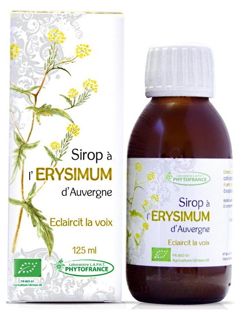 Sirop Erysimum Bio 125 ml Phytofrance thym romarin plantain Abcbeauté