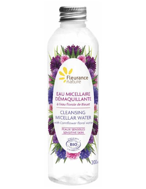 Eau micellaire démaquillante au bleuet bio 200ml Fleurance Nature aloe vera bleuet peau sensible abcbeauté