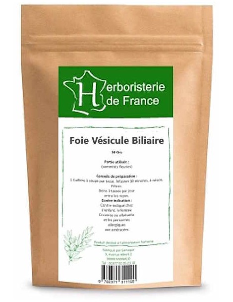 Tisane Foie vésicule 30 gr Herboristerie de France infusion foie vésicule biliaire Abcbeauté Herboristerie
