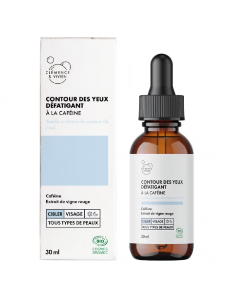 Contour des yeux défatigant 30 ml Clémence et Vivien sérum céféine hydrolat de bleuet Abcbeauté