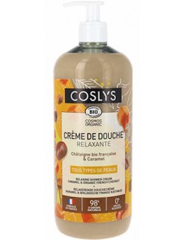 Crème de douche relaxante châtaigne caramel 1L Coslys douceur, hygiène et gourmandise Abcbeauté gel douche