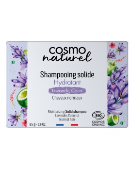 Shampooing solide Cheveux Normaux 85 gr Cosmo Naturel huile de coco lavande bio Abcbeauté écologie