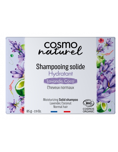 Shampooing solide Cheveux Normaux 85 gr Cosmo Naturel huile de coco lavande bio Abcbeauté écologie