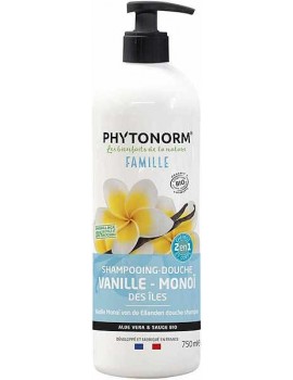 Shampooing douche Vanille Monoï des Iles 750 ml Phytonorm shampoing douche bio Abcbeauté