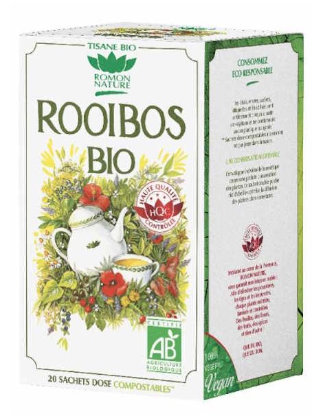 Tisane Rooibos bio 20 sachets Romon Nature infusion riche en flavonoides Abcbeauté herboristerie