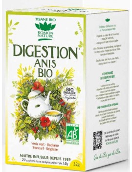 Tisane Digestion Anis 20 sachets Romon Nature infusion digestive repas copieux Abcbeauté herboristerie