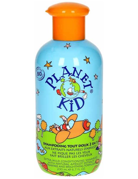 Shampoing Tout Doux 2 en 1 à l'Abricot 200ml Planet Kid shampooing abricot enfants douceur et demêlage Abcbeauté