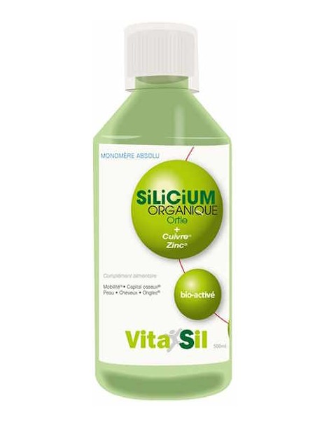 Silicium Organique bio activé 500ml Vitasil ortie silicium zinc cuivre Abcbeauté articulations