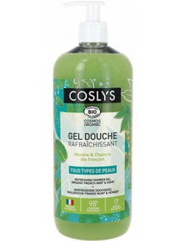 Gel douche rafraîchissant Menthe Chanvre 1 Litre Coslys aloe vera tous types de peau peau sèche Abcbeauté