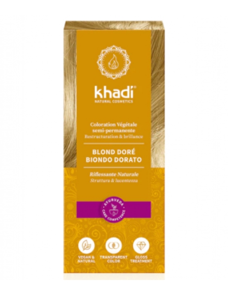 Coloration végétale Blond Doré 100 gr Khadi reflets dorés Abcbeauté