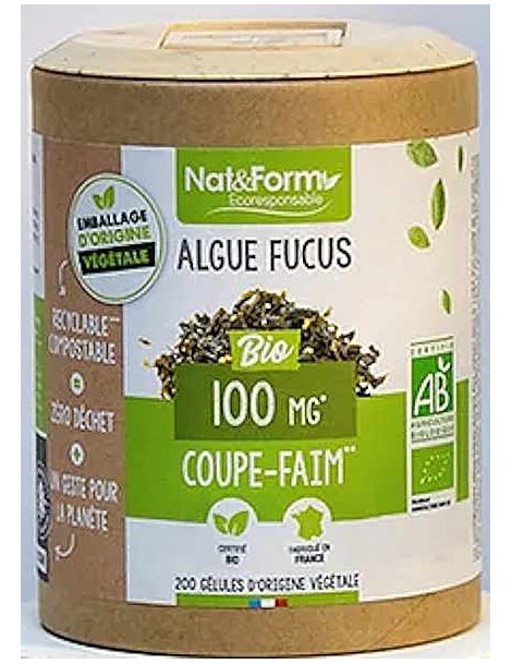 Algue Fucus Bio 200 gélules Nat et Form effet de satiété contrôle du poids Abcbeauté herboristerie