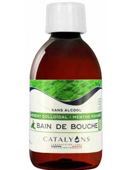 Bain de bouche bio à l'Argent colloïdal 250 ml Catalyons argent colloidal 30ppm menthe poivrée zinc Abcbeauté