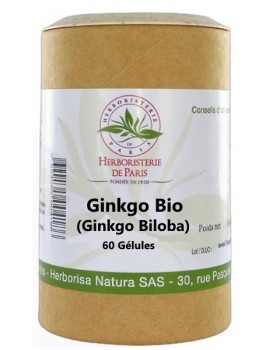 Ginkgo Biloba Feuilles Bio 60 gélules Herboristerie de Paris mémoire concentration des séniors Abcbeauté herboristerie
