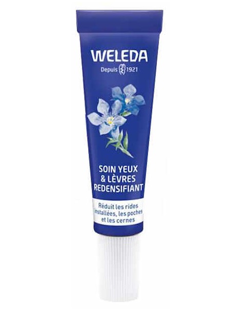 Soin yeux et lèvres redensifiant Gentiane bleue Edelweiss 10ml Weleda soin lissant anti rides Abcbeauté