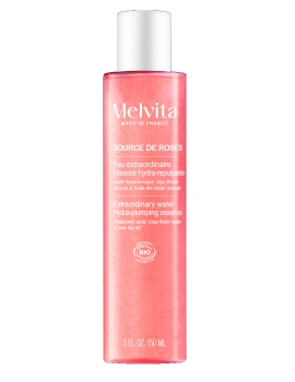 Essence hydra repulpante Source de roses 150 ml Melvita booste l'hydratation de 65% abcbeauté soin visage