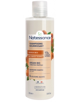 Shampooing Nutrition Intense Argan 250ml Natessance coco argan kératine végétale Abcbeauté