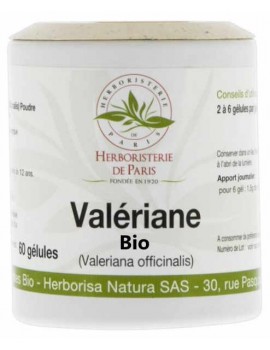 Valériane racine extrait bio 250mg 60 Gélules Herboristerie de Paris extrait aqueux de valériane bio Sommeil abcBeauté
