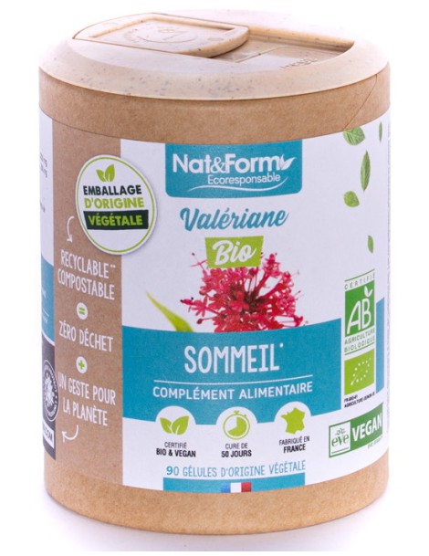 Valériane Bio extrait aqueux 90 gélules Nat et Form,  Sommeil,  Compléments Alimentaires,  abcBeauté