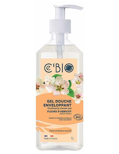 Gel douche Enveloppant Fleurs d'Abricot 1L Cé'Bio belles senteurs d'abricot de Provence douceur Abcbeauté gel douche bio