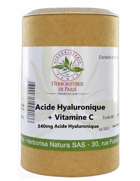 Acide hyaluronique Vitamine C 60 gélules Herboristerie de Paris hyaluronate de sodium beauté peau anti rides abcbeauté