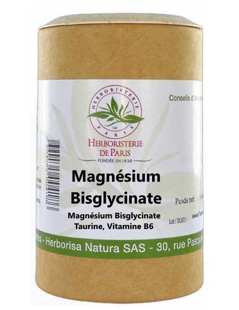 Magnésium Bisglycinate taurine vitamine B6 120 gélules Herboristerie de Paris stress nervosité Abcbeauté