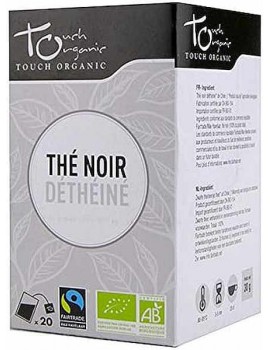 Thé noir déthéiné bio 20 sachets Touch Organic Thé noir Matinal sans stress Abcbeauté