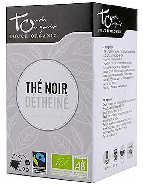 Thé noir déthéiné bio 20 sachets Touch Organic Thé noir Matinal sans stress Abcbeauté