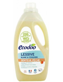 Lessive liquide Blanc et Couleurs senteur pêche 2 Litres Ecodoo écodétergent certifié Ecocert Abcbeauté