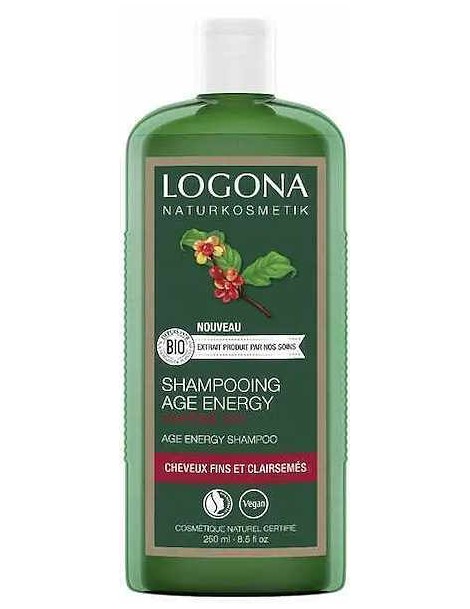 Shampooing Age Energy Caféine bio cheveux fins et clairsemés 250ml Logona énergisant et fortifiant Abcbeauté