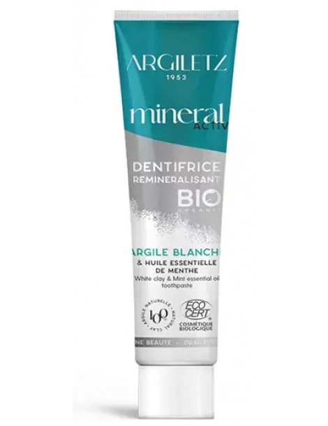 Dentifrice Menthe Bio à l'argile blanche 75 ml Argiletz dentifrice à l'argile blanche Abcbeauté hygiène bucco dentaire