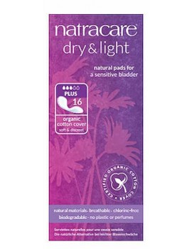 Serviettes incontinence légère Dry and Light Plus x16 Natracare fuite urinaire légère Abcbeauté hygiène féminine