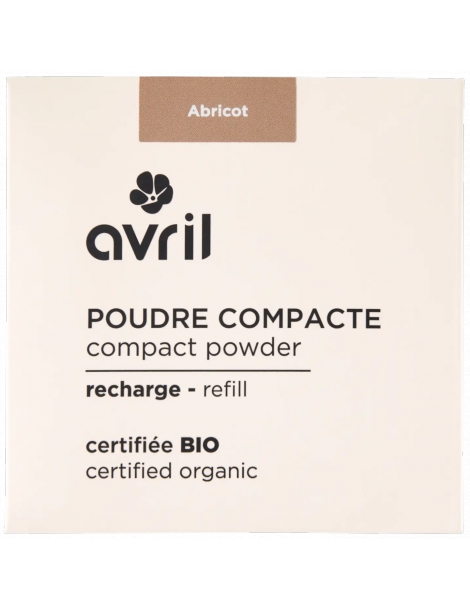 Poudre compacte Abricot 11gr Avril Cosmétique lissante et hydratante maquillage bio Abcbeauté