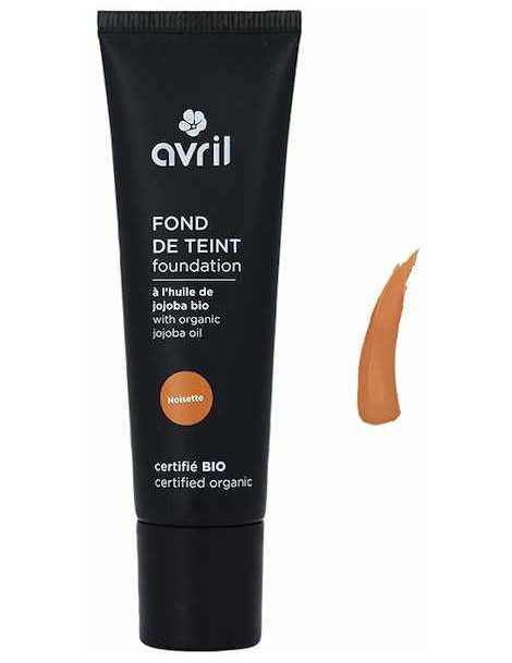 Fond de teint Noisette certifié Bio 30ml Avril cosmétique peaux mates et medium foncées Abcbeauté maquillage bio